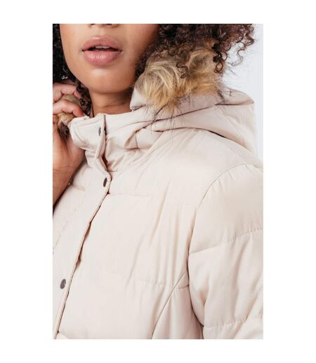 Hype Womens/Ladies Faux Fur Trim Padded Coat (Beige) - UTHY6955