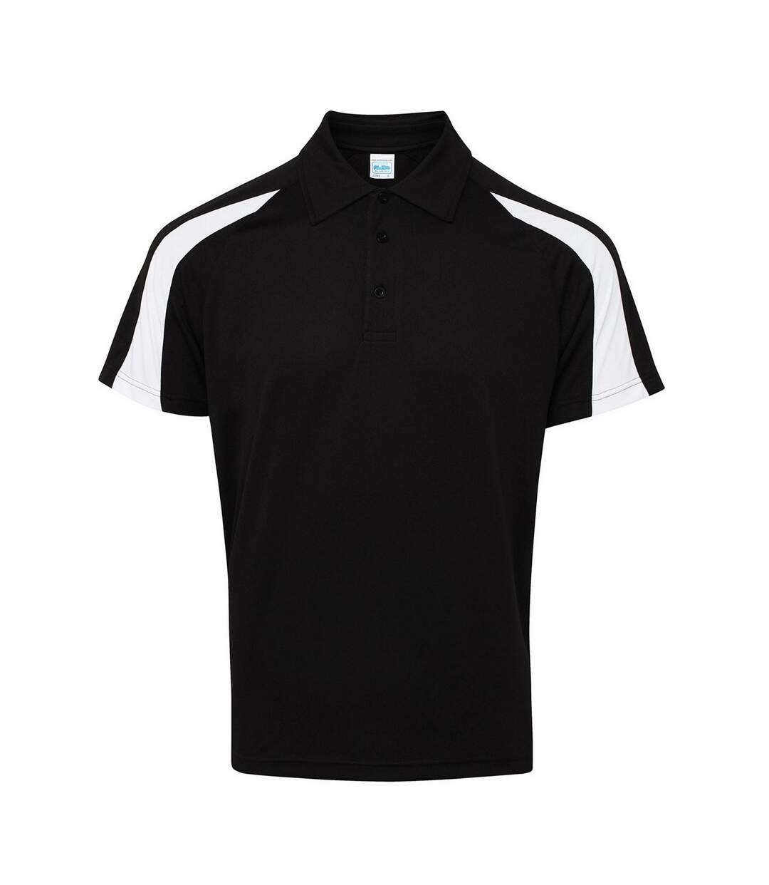 Polo Motif/style Contrasté Cool Homme Noir Vif Blanc Just Cool-1