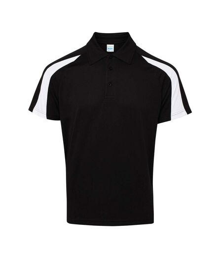 Polo Motif/style Contrasté Cool Homme Noir Vif Blanc Just Cool