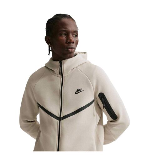 Mens Tech Chevron Full Zip Hoodie Cream Nike