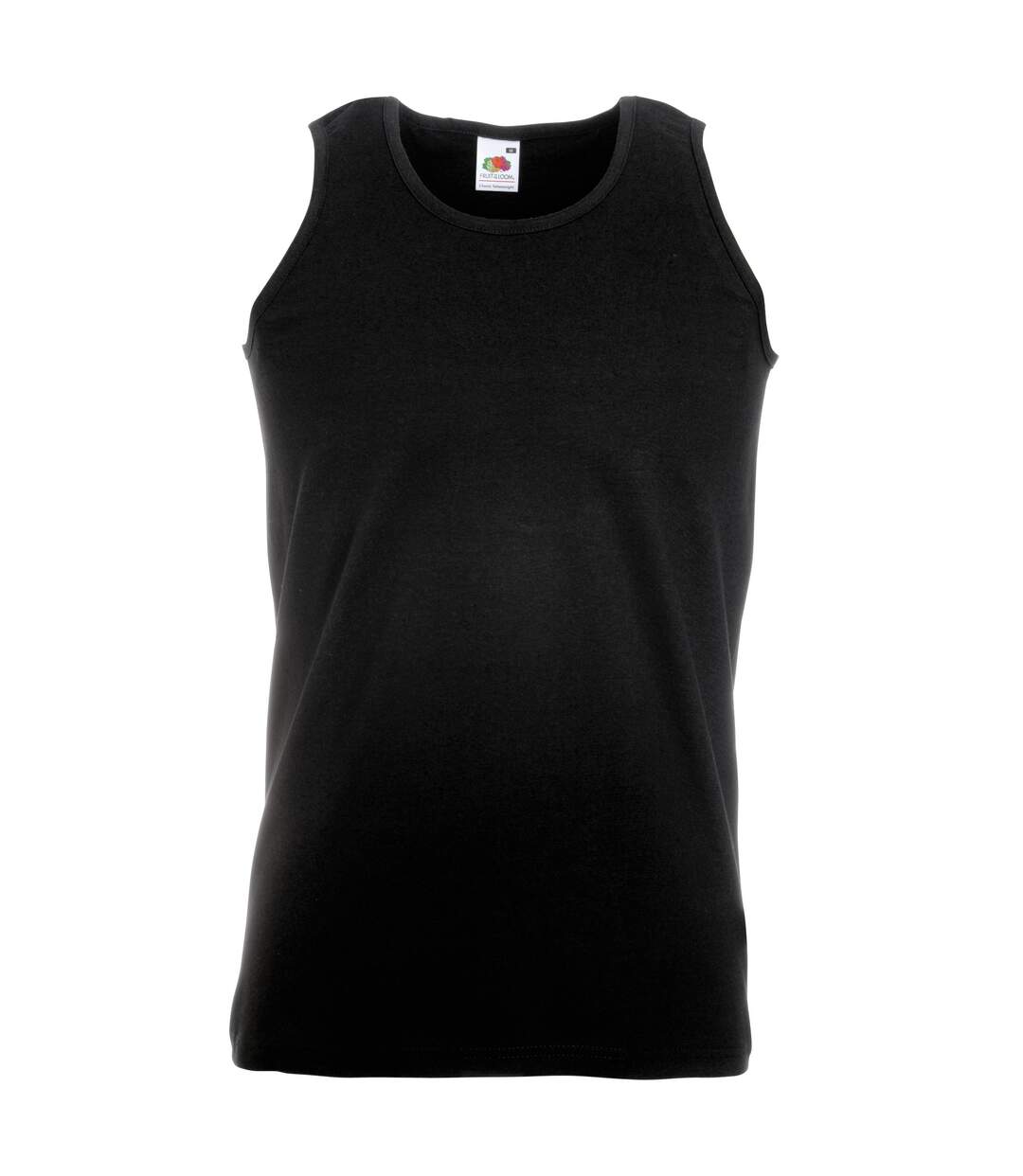 Mens Athletic Sleeveless Vest / Tank Top Black Fruit Of The Loom-1
