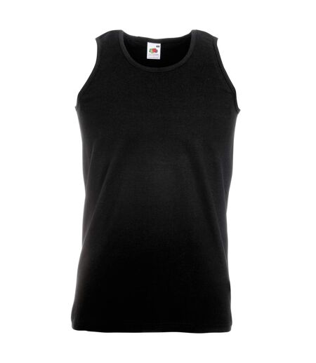 Mens Athletic Sleeveless Vest / Tank Top Black Fruit Of The Loom