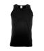 Mens Athletic Sleeveless Vest / Tank Top Black Fruit Of The Loom-1