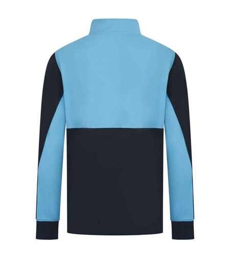 Mens quarter zip track top navy/sky blue Finden & Hales