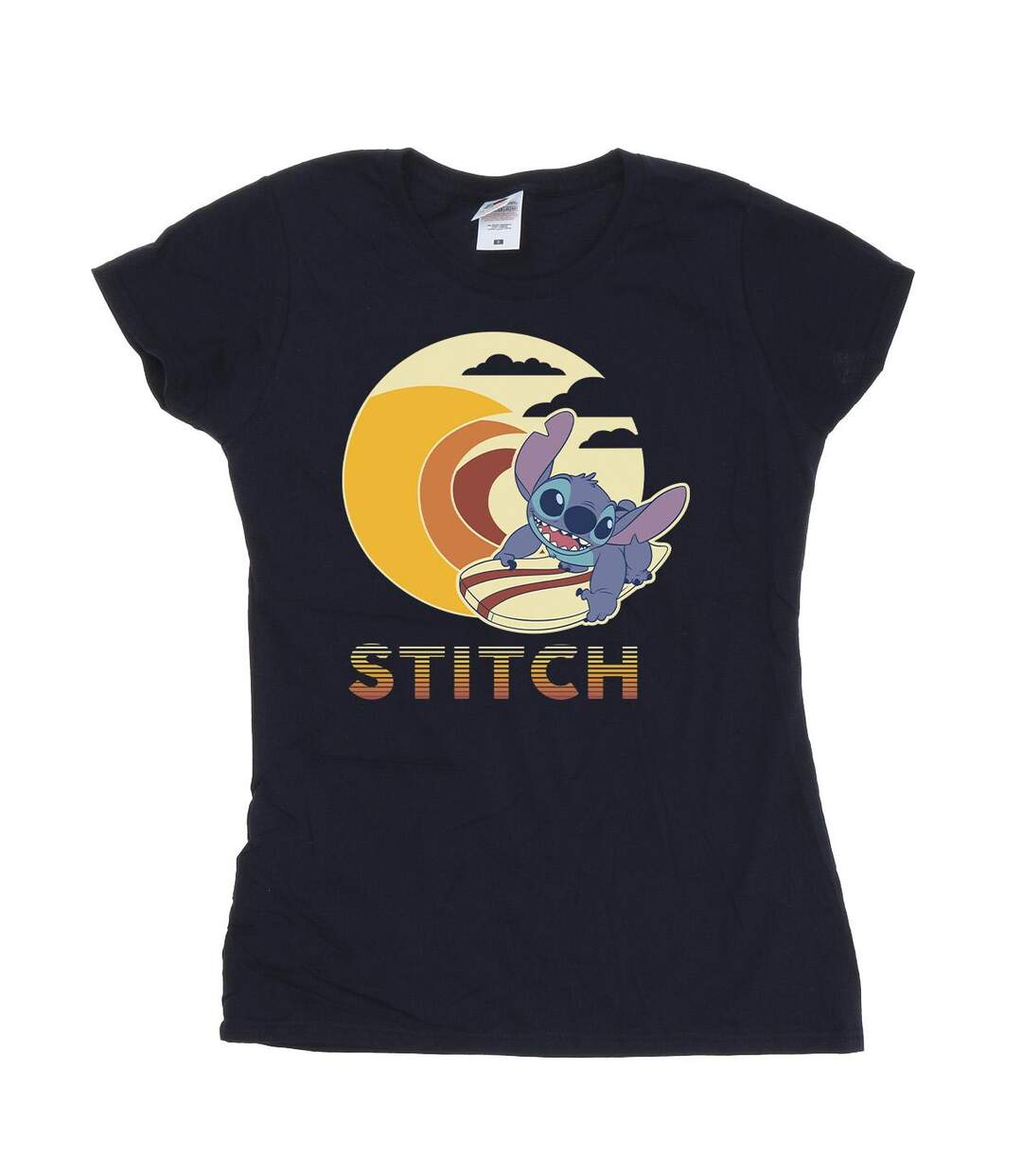 Disney Lilo & Stitch - T-shirt en coton Summer Waves - Femme/femme (Bleu marine) - UTBI25610-1