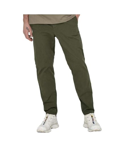 Pantalon kaki foncé homme only & sons linus 22029765