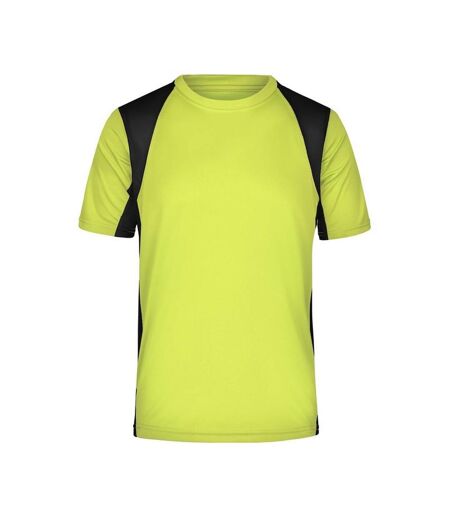 T-shirt Course À Pied Homme Jaune Fluo Noir James And Nicholson