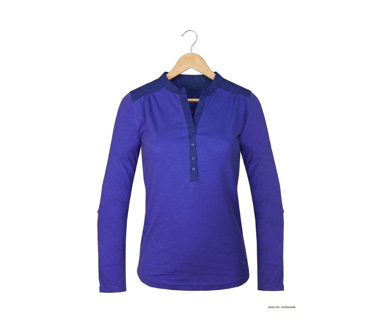 Tee-shirt MAYFLOWER DIMAGO5 manches longues : le chic du bleu bi-matière-2