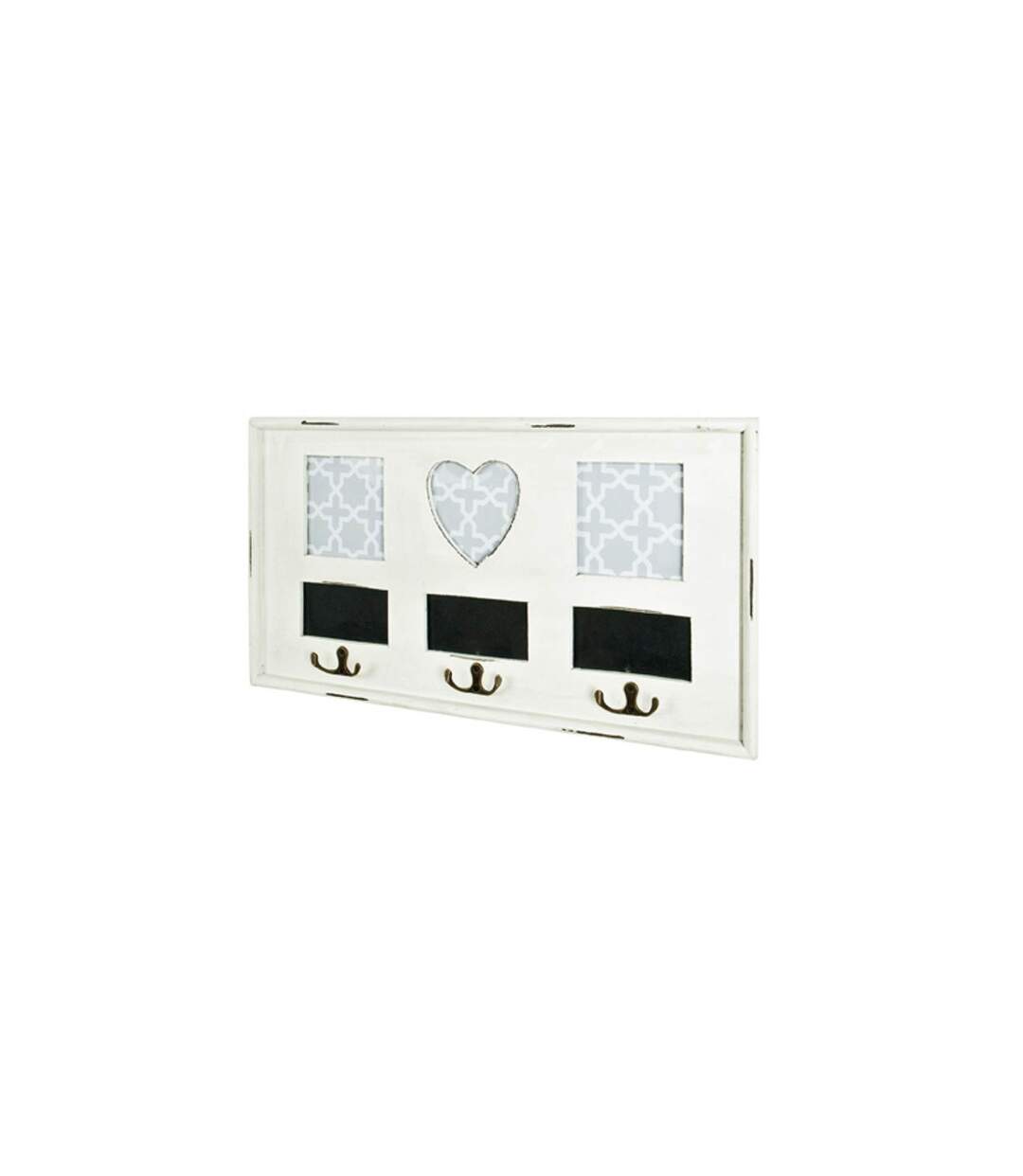 Patère Murale Vintage Coeur 49cm Blanc-1