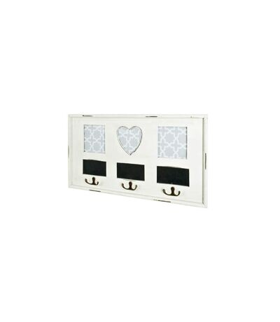 Patère Murale Vintage Coeur 49cm Blanc