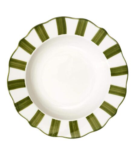 Lot de 6 Assiettes Creuses Cleo 20cm Vert & Blanc
