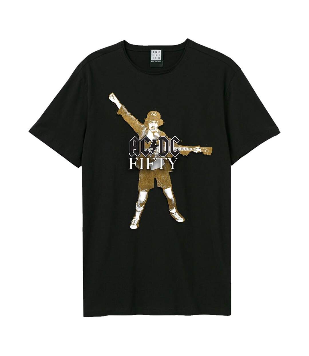 T-shirt Style Ac/dc Golden Angus Adulte Noir Amplified-1