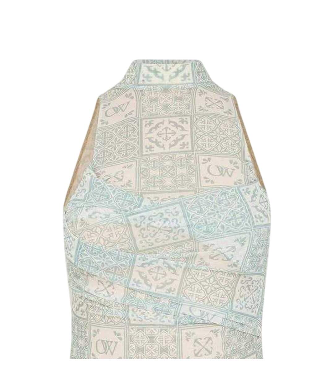 Robe À Bretelles Femme Bleu Blanc Off White-2