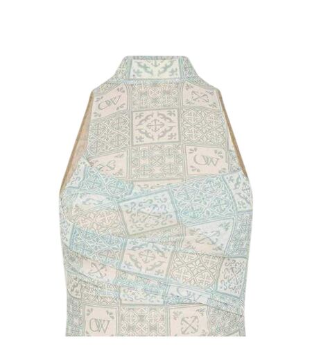 Robe À Bretelles Femme Bleu Blanc Off White