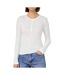 T-Shirt manches longues blanc femme superdry henley - l-1