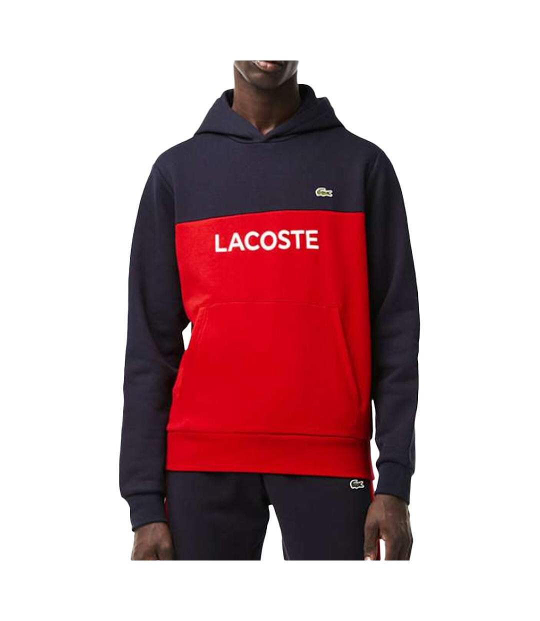 Sweat à Capuche Rouge/Marine Homme Lacoste SH8366 - S-1