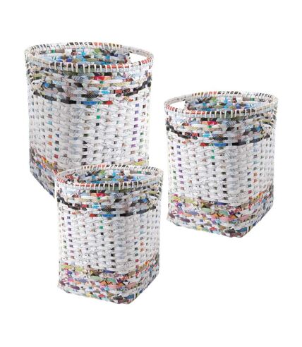 Paniers à linge en papier recyclé (Lot de 3)