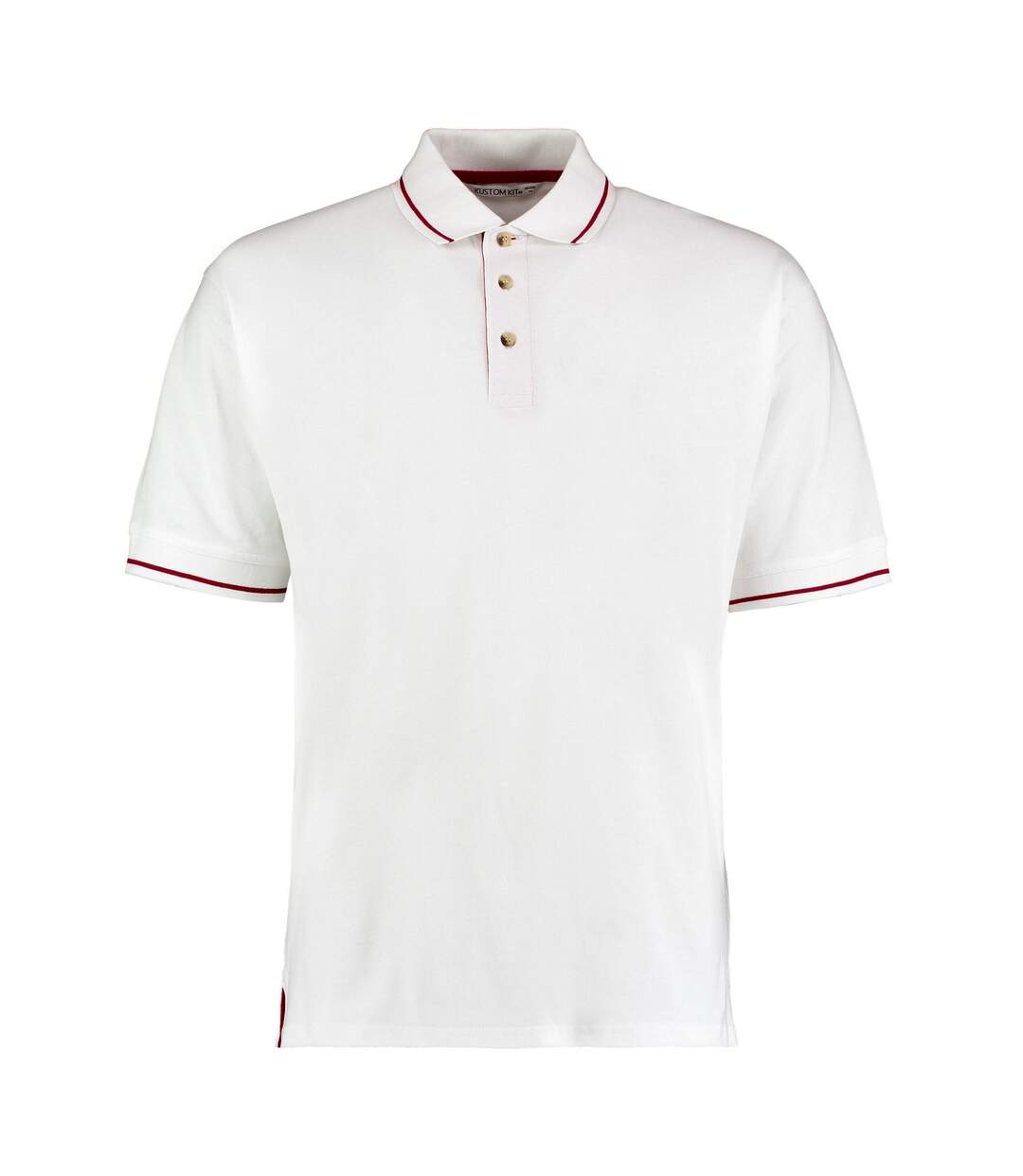 Polo st mellion homme blanc / rouge Kustom Kit Kustom Kit