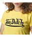 T-shirt femme col rond en slub coton avec print devant Slub Vondutch