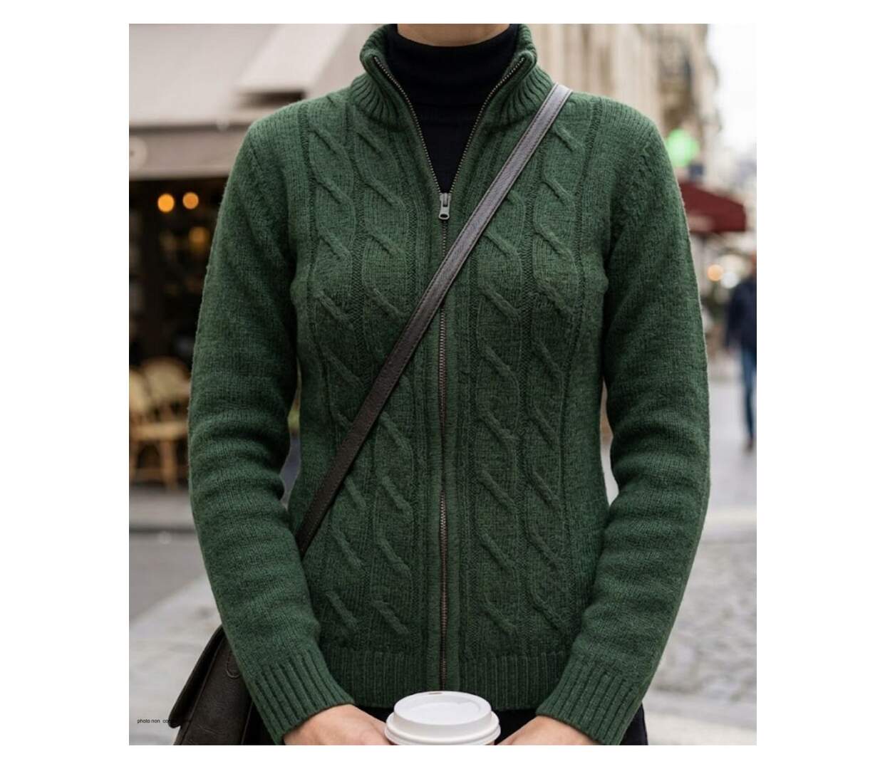 Cardigan zippé avec laine SAMY2-1