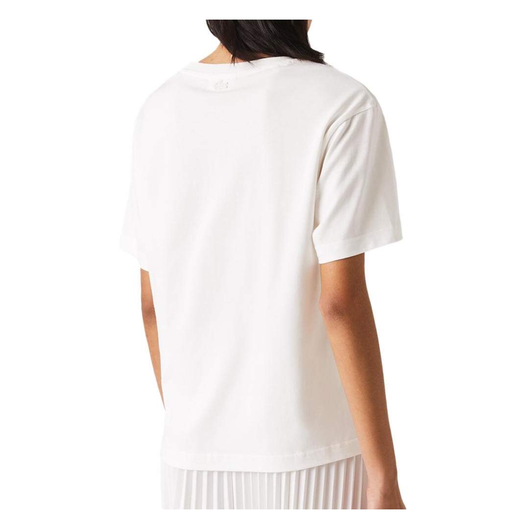 T-shirt Blanc Femme Lacoste Farine - 36-2