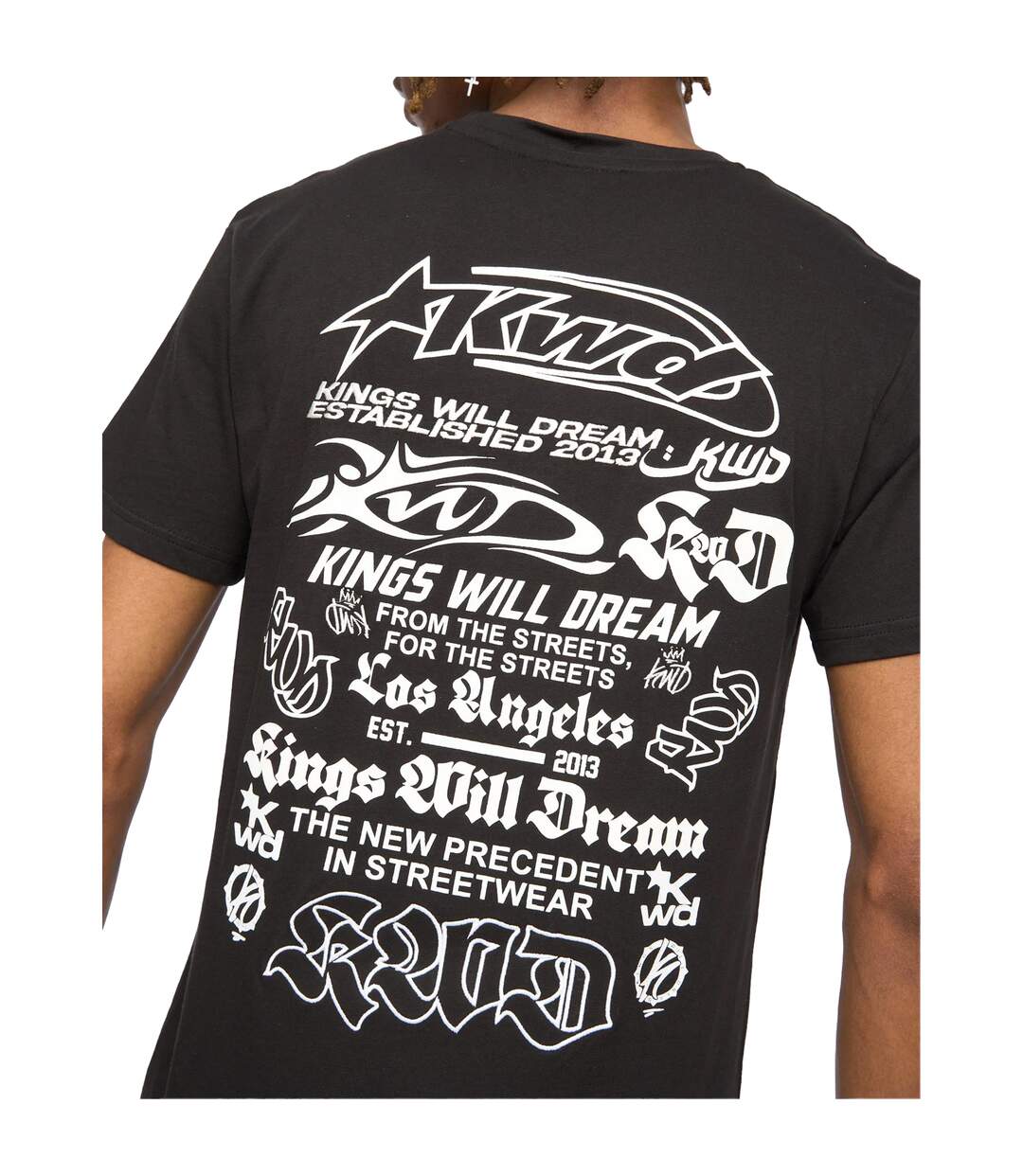 Mens Cartellio Short-sleeved T-shirt Black Kings Will Dream-3