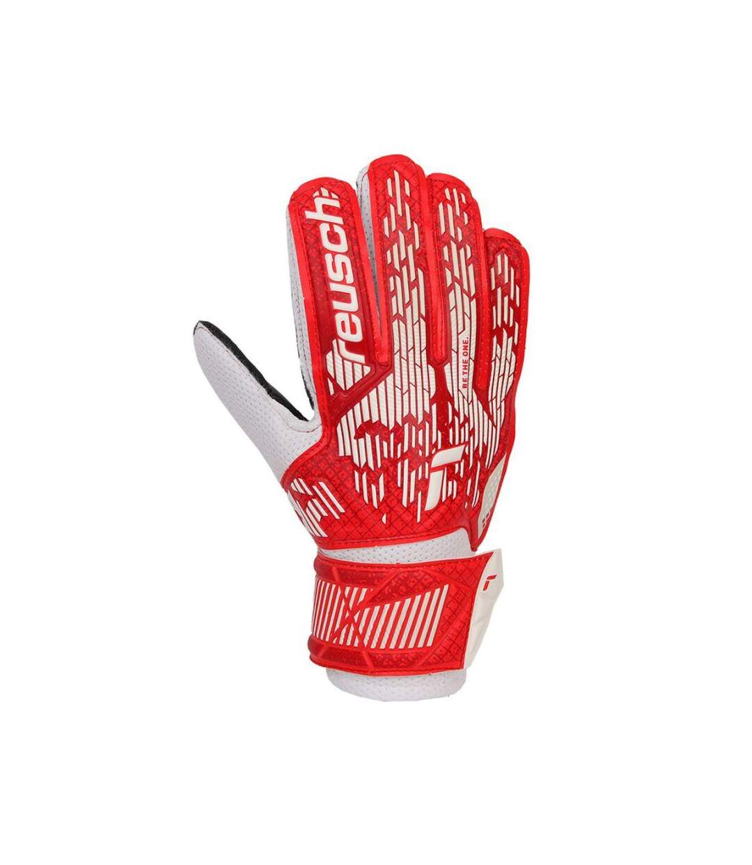 Childrens/kids Attrakt Solid Goalkeeper Gloves Black Red Reusch-2