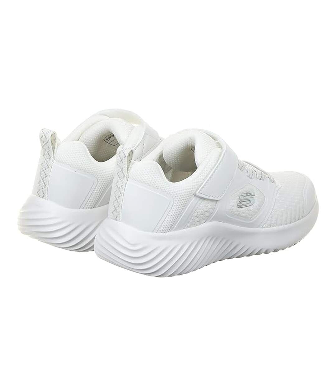 Childrens/kids Bounder Mesh Trainers White Skechers-2