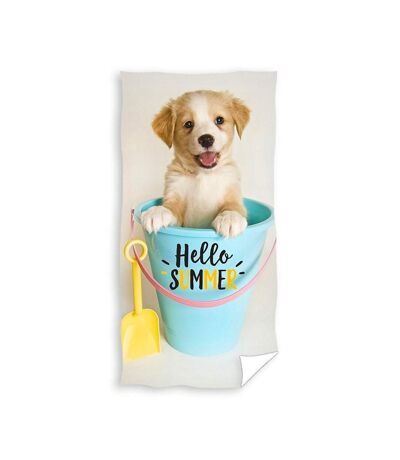 Serviette de bain beige chiot 70x140cm - taille unique