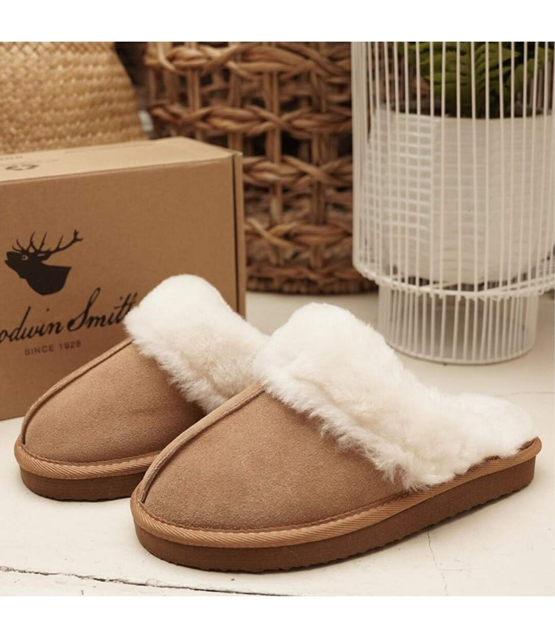 Ladies Suzie Tan Sheepskin Slipper Mule-2