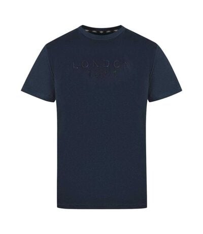 T-shirt Motif Logo London Homme Bleu Marine Aquascutum