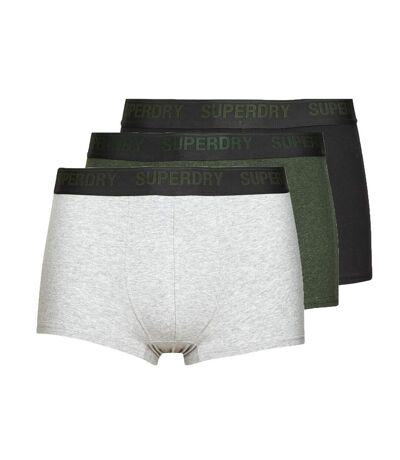 X3 Boxers Gris/Kaki/Noir Homme Superdry Trunk