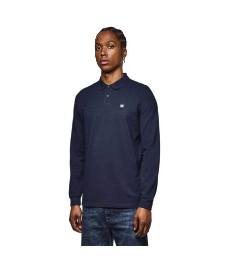 Mens Dice Long-sleeved Polo Shirt Navy Weekend Offender