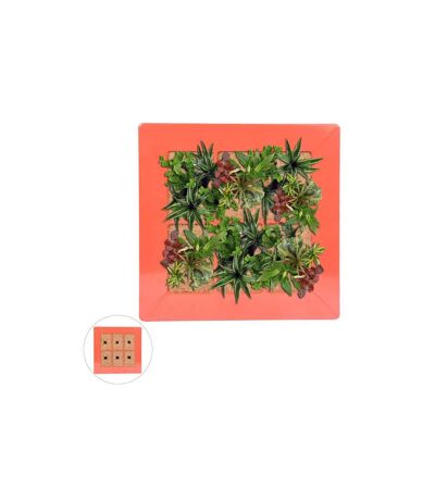 Cadre Mural Végétal Arboré 37cm Rouge
