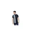 Mens Vertical Stripe Polo Shirt Navy Smoke Blue Lambretta-2