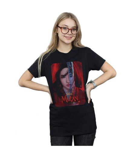 Disney Womens/Ladies Mulan Movie Poster Cotton Boyfriend T-Shirt (Noir) - UTBI35479