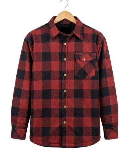 CHALLENGER BRUNO13 — Surchemise flanelle doublée rouge/noir : la chaleur garantie au style bûcheron