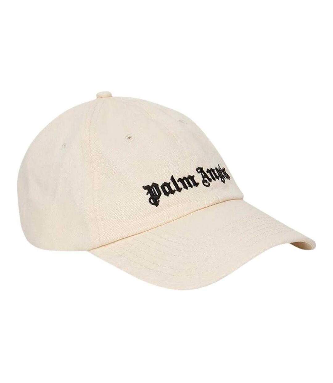 Classic Logo Cotton Baseball Cap Cream Palm Angels-1