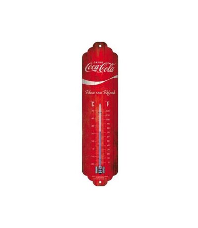 Thermomètre en métal Pub 28 x 6.5 cm Coca Cola Logo rouge