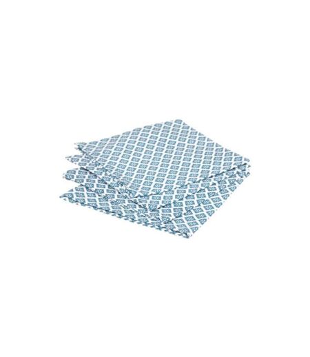 Lot de 4 Serviettes de Table Tikal 40x40cm Bleu