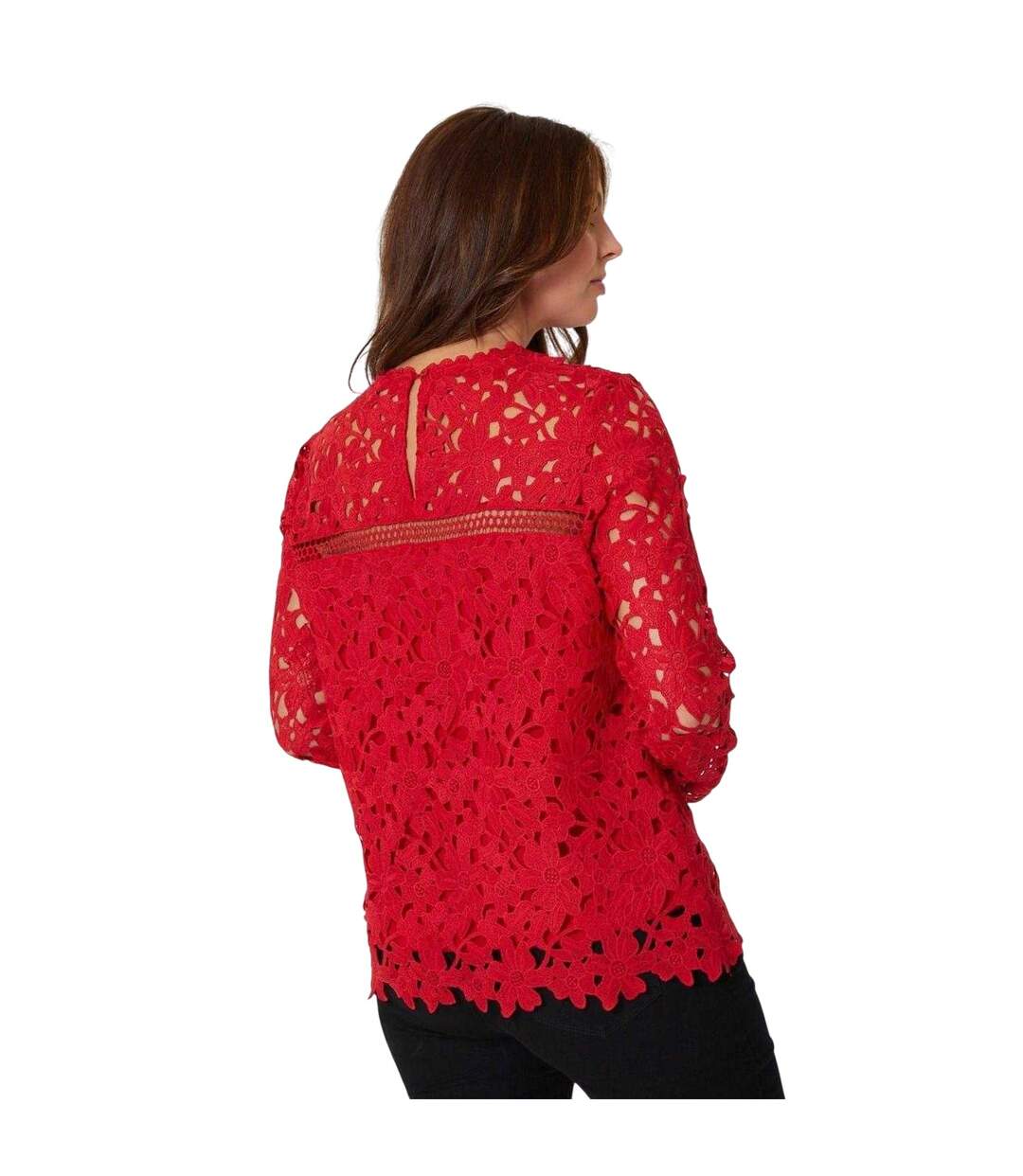 Womens/ladies Lace Top Burgundy Be You-3