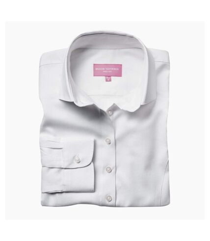 Brook Taverner Ladies Aspen Long Sleeve Oxford Shirt (White) - UTPC3920