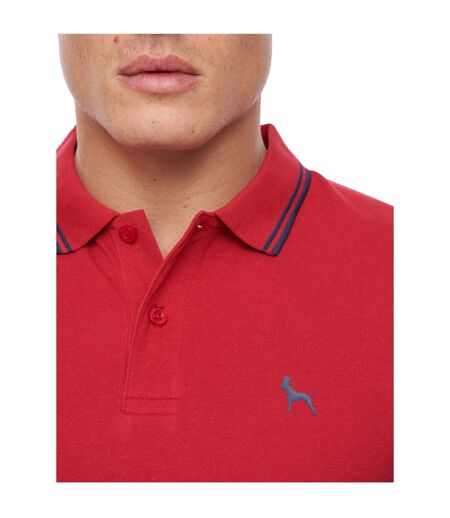 Mens Upwood Polo Shirt Red Bewley & Ritch