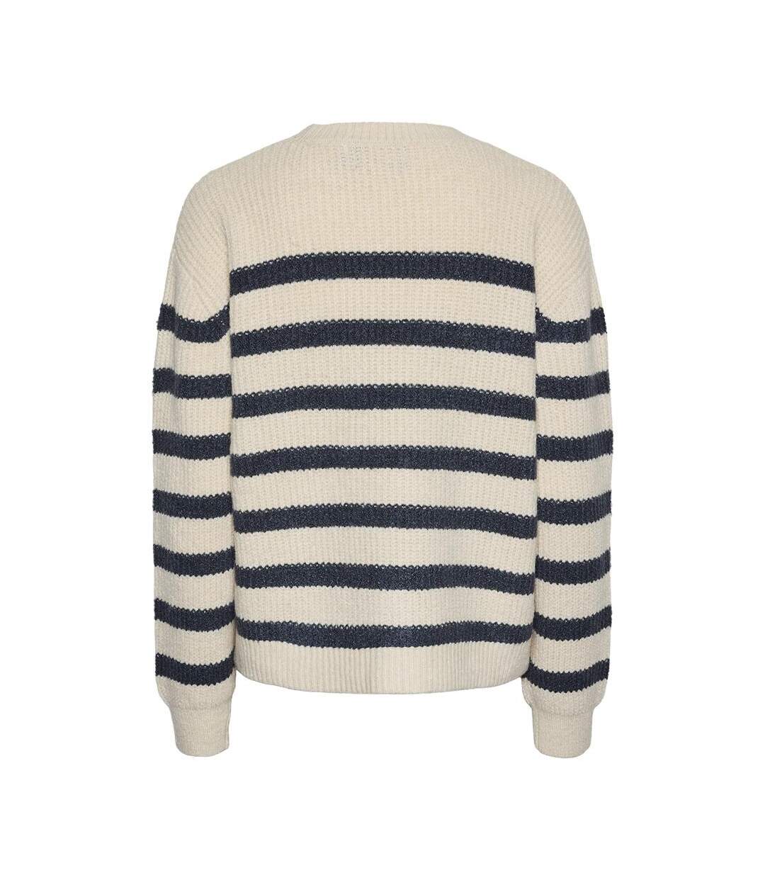 Pull bleu/blanc femme pieces klara-2