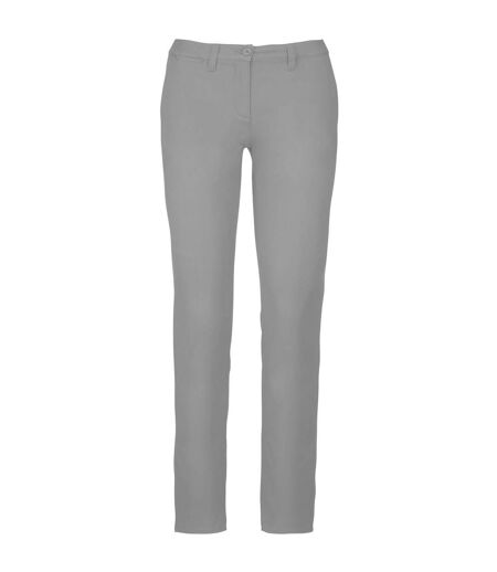 Kariban Womens/Ladies Chino Pants (Fine Gray) - UTPC3409