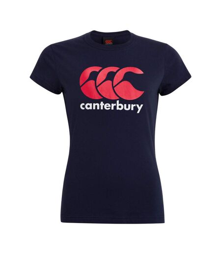 Womens/ladies Logo T-shirt Navy Canterbury