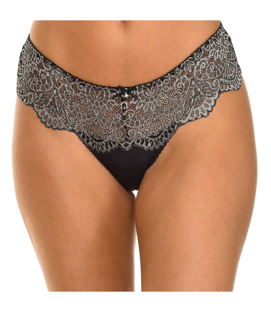 Women's microfiber panties with lace details W0AQB-1