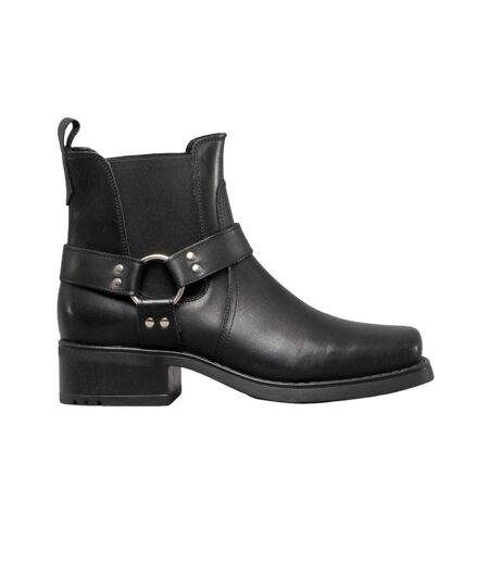 Woodland Mens Low Harley Gusset Harness Leather Boots (Black) - UTDF659