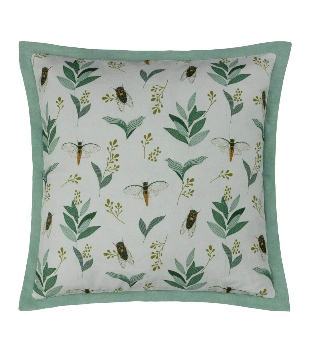 Lacewing cushion cover 50cm x 50cm sage Wylder-1