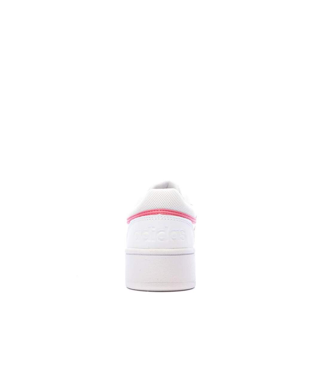 Baskets blanches/roses femme adidas hoops 3.0 bold-3
